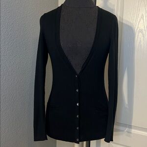 Banana Republic Classic Black Knit Sweater Size Small Silk Cotton Blend